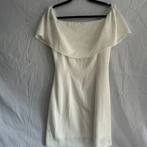 Charles Henry Off the Shoulder White Dress - Picture 2 of 8